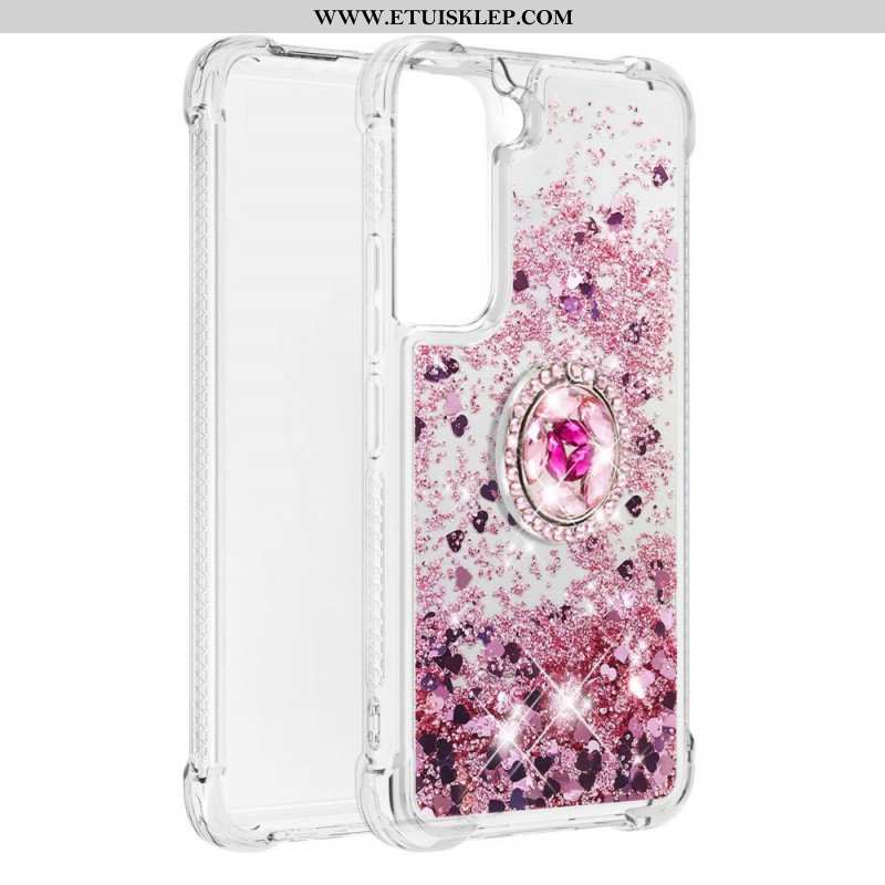 Etui do Samsung Galaxy S22 5G Cekiny Z Podparciem Pierścienia